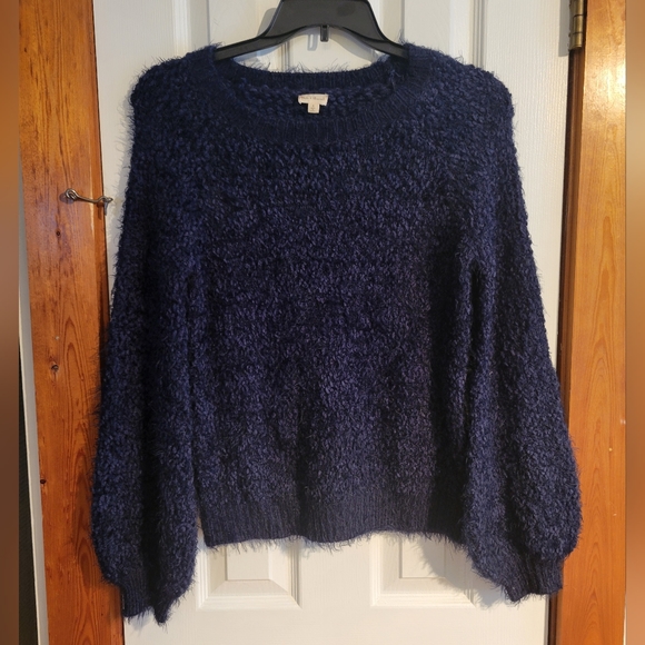 Poem & Thread Sweaters - Poem & Thread Navy Ultrasoft Bishop Sleeve Sweater - Size S